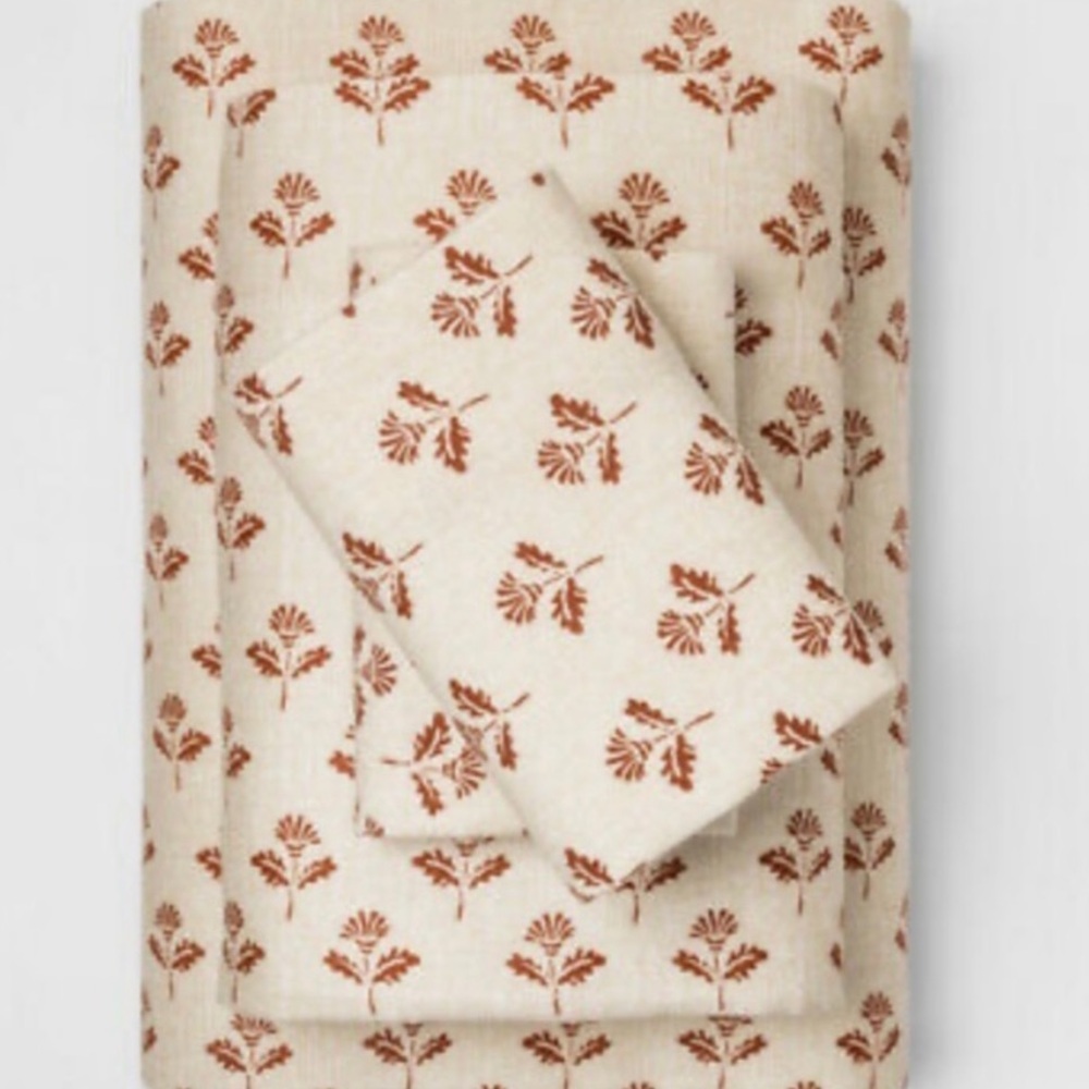 Target Threshold Flannel Fitted Sheet & Top Sheet Size Twin 100% Cotton Made